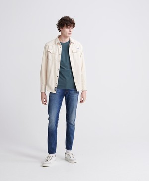 Superdry Merch Store Patch Férfi Pólók Kék | CXVZJ2418